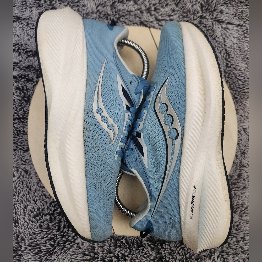 Saucony Triumph 21 Bluelight Mauve Running Shoes Women's Size 7.5 - Picture 6 of 9